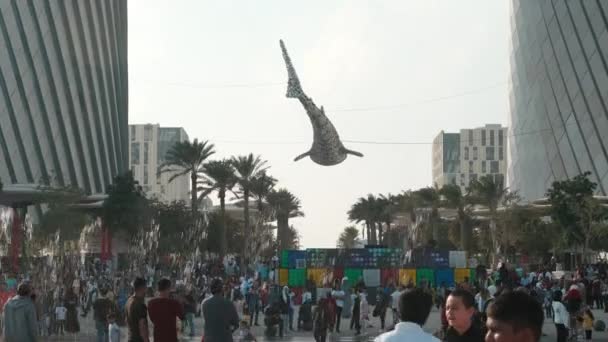 Lusail Bulvár Lusail City Katar Odpolední Snímek Ukazuje Místní Obyvatele — Stock video