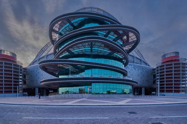 Museo Olímpico Deportivo Qatar Doha Qatar Vista Exterior Del Atardecer —  Fotos de Stock
