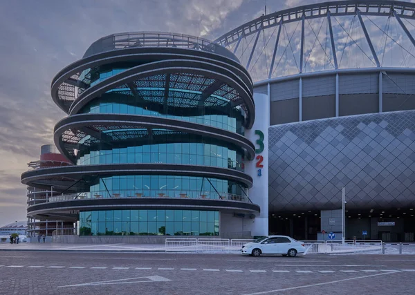 Museo Olímpico Deportivo Qatar Doha Qatar Vista Exterior Del Atardecer —  Fotos de Stock