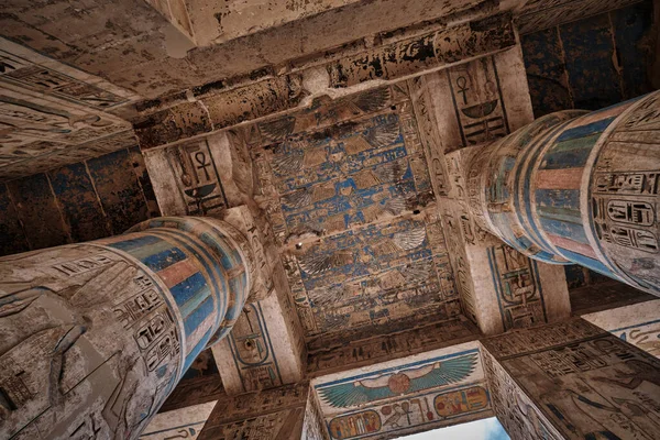 Templo Mortuorio Ramsés Iii Medinet Habu Luxor Egipto Mostrando Decoración —  Fotos de Stock