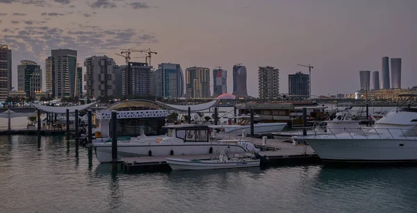 Lusail Marina Lusail City Qatar Sunset View Yachts Boats Qatar — Foto Stock