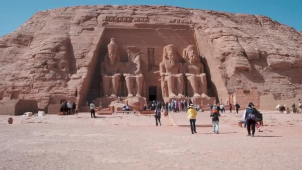Templos Abu Simbel Abu Simbelaswan Egito Tiro Luz Dia Exterior — Vídeo de Stock