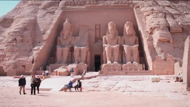 Abu Simbel Tempel Abu Simbel Aswan Egypten Utomhus Dagsljus Skott — Stockvideo