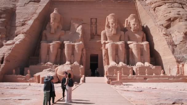 Abu Simbel Templos Abu Simbel Asuán Egipto Tiro Luz Exterior — Vídeo de stock
