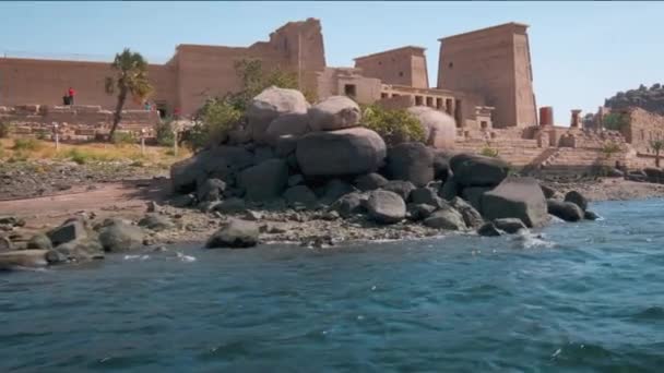 Philae Templom Komplexum Egy Sziget Alapú Templom Komplexum Aswan Low — Stock videók