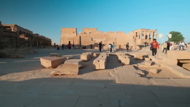 Kompleks Świątyń Philae Kompleks Świątyń Wyspie Zbiorniku Wodnym Zapory Aswan — Wideo stockowe