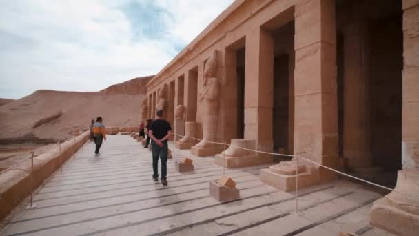 Храм Хатшепсут Построен Время Правления Фараона Хатшепсута Xviii Династии Египта — стоковое видео