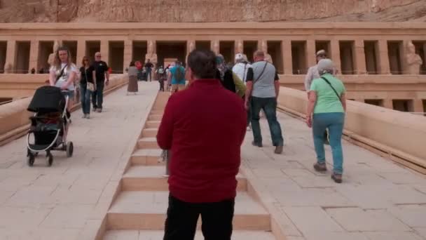 Bårhuset Tempel Hatshepsut Luxor Egypten Byggdes Regeringstiden Farao Hatshepsut Den — Stockvideo