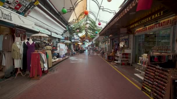 Fethiye Mula Turquía Septiembre 2023 Fethiye Casco Antiguo Paspatur Bazar — Vídeo de stock