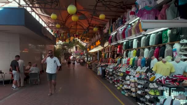 Fethiye Mula Turcja Wrzesień 2023 Stare Miasto Fethiye Paspatur Bazaar — Wideo stockowe