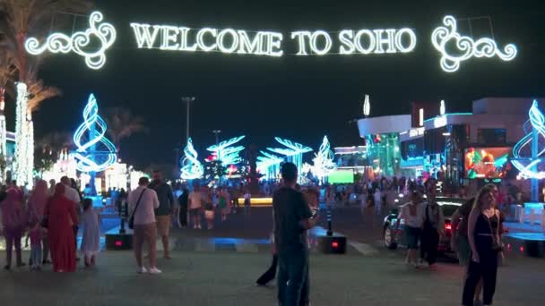 Sharm Sheikh Sul Sinai Governorate Egypt Setembro 2023 Praça Soho — Vídeo de Stock