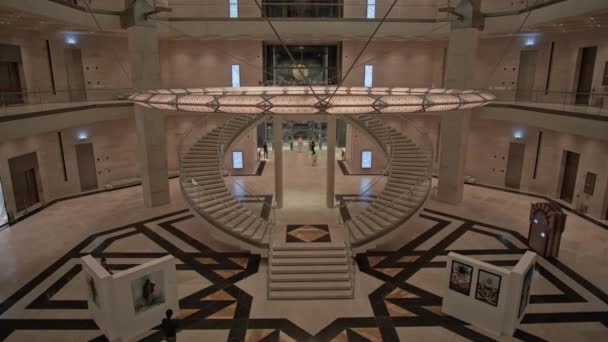 Museo Arte Islámico Doha Qatar Imagen Interior Que Muestra Arquitectura — Vídeo de stock