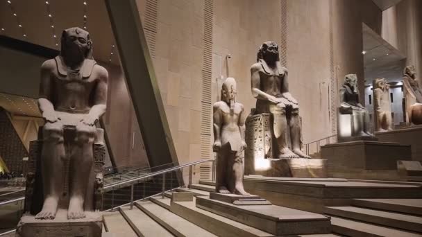 Büyük Mısır Müzesi Giza Mısır Giza Piramit Kompleksinden Yaklaşık Kilometre — Stok video