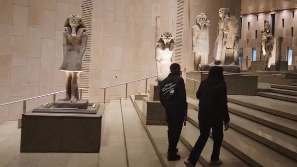 Grande Museu Egípcio Também Conhecido Como Museu Gizé Museu Arqueológico — Vídeo de Stock