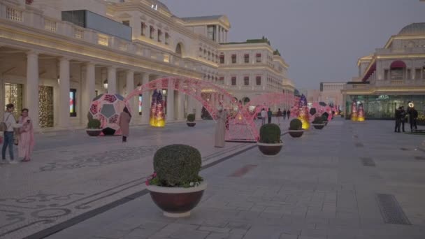 High Street Una Zona Aire Libre Con Aire Acondicionado Katara — Vídeo de stock