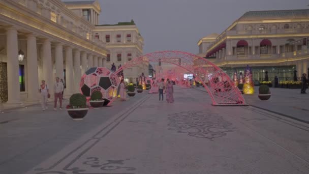 High Street Uma Área Livre Com Condicionado Aldeia Cultural Katara — Vídeo de Stock