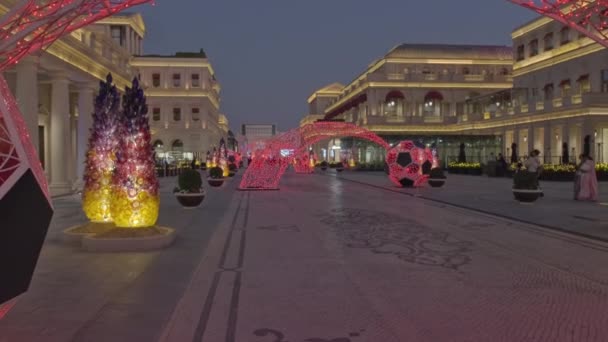 High Street Ένα Κλιματιζόμενο Υπαίθριο Χώρο Στο Πολιτιστικό Χωριό Katara — Αρχείο Βίντεο