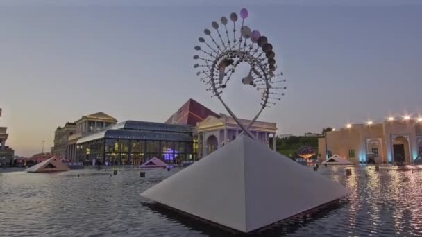 Πολιτιστικό Χωριό Κιτάρα Ντόχα Κατάρ Ιανουαρίου 2024 Hikma Courtyard Fan — Αρχείο Βίντεο