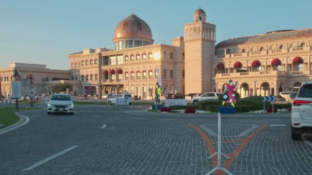 2023年Afc亚洲杯下午在卡塔尔多哈的Katara文化村拍摄的照片 展示了这些建筑独特的建筑 — 图库视频影像
