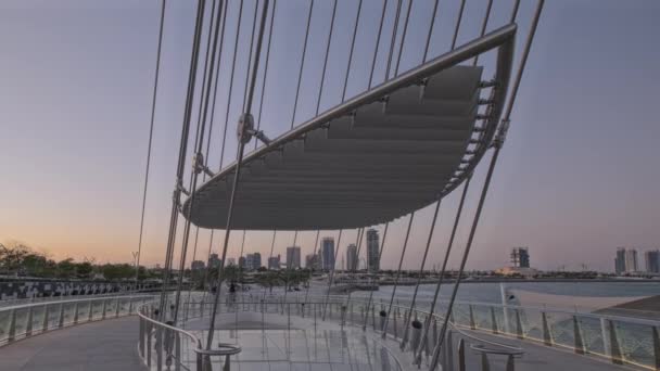 Lusail Yaya Köprüsü Lusail Katar Daki Glass Köprüsü Qetaifan Adası — Stok video
