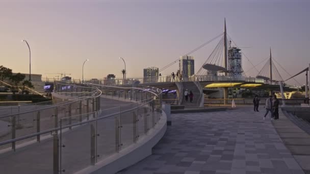 Лузільські Пішохідні Мости Скляний Міст Лузіль Лузілі Катар Підвісний Міст — стокове відео