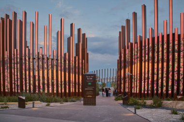 Katar Fuarı 2023, Al Bidda Park Doha, Katar Suudi pavyonunun ana girişini gösteriyor.