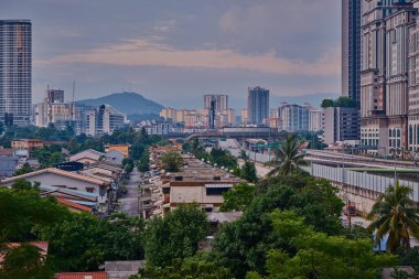 Kuala Lumpur, Malezya Ufuk çizgisi Saloma Link köprüsünden Klang Nehri 'ne .
