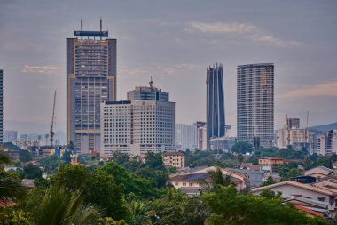 Kuala Lumpur, Malezya Ufuk çizgisi Saloma Link köprüsünden Klang Nehri 'ne .