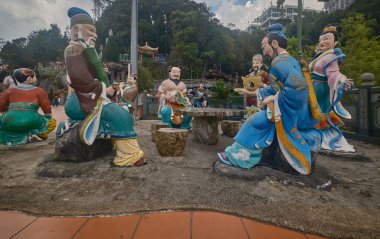 Eight Fairies in The Chin Swee Caves Temple , a Chinese temple situated in most scenic site of Genting Highlands Pahang,  Malaysia clipart