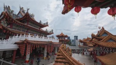 Kuala Lumpur, Malezya-Nisan 15 2024: Thean Hou Tapınağı, Çin deniz tanrıçası Mazu 'nun Lorong Bellamy' deki Robson Tepeleri 'nin 1.67 dönümlük arazisinde bulunan altı katmanlı bir tapınağıdır.