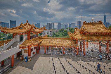 Thean Hou Temple in Kuala Lumpur, Malaysia is a six-tiered temple of Chinese sea goddess Mazu located on 1.67 acres of land atop Robson Heights clipart