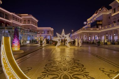 Katara kültür köyü, Doha, Katar-15 Mart 2025: 21 High Street, Ramazan ve Gargee 'an ayları boyunca Katara' da klimalı açık hava sahası (Arapça:), bazen Gerga 'oon olarak yazılır. 