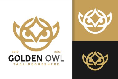 Golen Owl Head Logo Design, brand identity logos vector, modern logo, Logo Designs Vector Illustration Template clipart