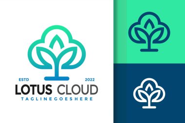 Lotus Bulutu Logo Tasarımı, marka kimlik logosu vektörü, modern logo, Logo Tasarım Vektör İllüstrasyon Şablonu