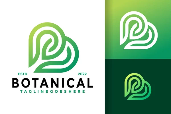 Буква Ботанический Логотип Дизайн Вектор Логотипа Бренда Современный Логотип Логотип — стоковый вектор