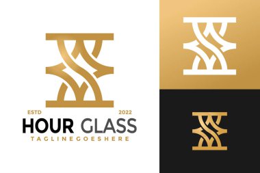 Lüks Kum Saati Logosu Tasarımı, marka kimlik logoları vektörü, modern logo, Logo Tasarımları Vektör İllüstrasyon Şablonu