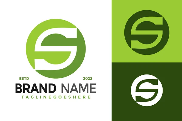 Baş Harfler Nature Leaf Logo Tasarımı Marka Kimlik Logoları Vektörü — Stok Vektör