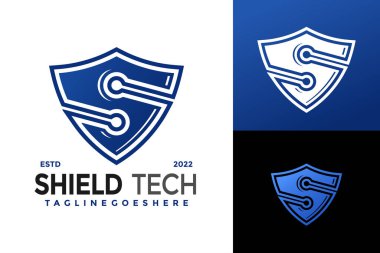 Baş harfler S Kalkanı Tekniği Logo Tasarımı, marka kimlik logoları vektörü, modern logo, Logo Tasarımları Vektör İllüstrasyon Şablonu