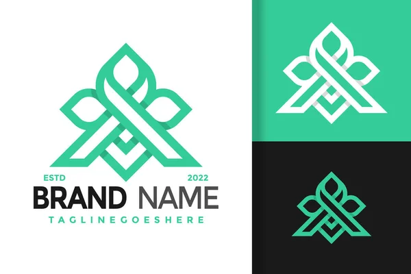 Initiales Lettre Nature Leaf Logo Design Logo Identité Marque Vectoriel — Image vectorielle