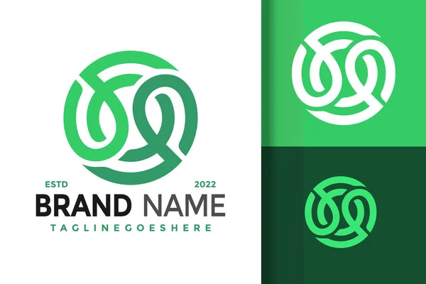 Ambigram Letter Leaf Logo Design Brand Identity Logos Vector Modern — 스톡 벡터