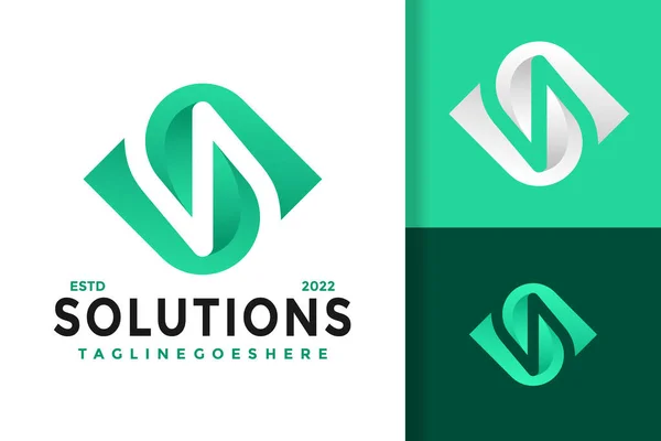 Letter Nature Solution Logo Design Brand Identity Logos Vector Modern — Stock Vector