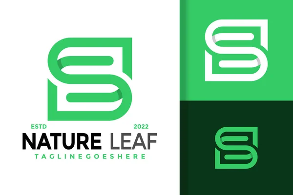 Letter Nature Leaf Logo Design Brand Identity Logos Vector Logo — Vettoriale Stock