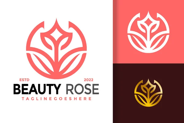 Beauty Rose Kosmetyki Logo Design Wektor Logo Marki Nowoczesne Logo — Wektor stockowy