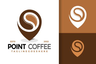 Coffee Point Logo Tasarımı, marka kimlik logosu vektörü, modern logo, Logo Tasarımları Vektör İllüstrasyon Şablonu