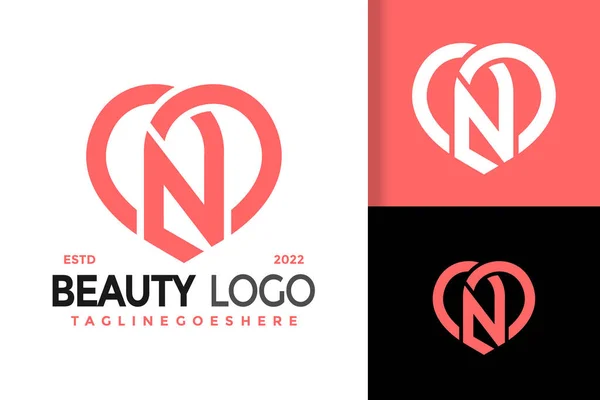 List Heart Modern Logo Design Wektor Ilustracja Szablon — Wektor stockowy