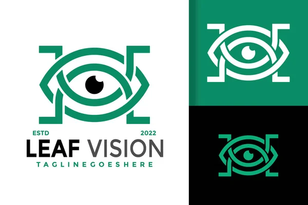 Nature Eye Omega Logo Design Vector Illustration Template — Stock Vector