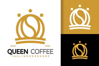 Queen Coffee logo vektör resimleme