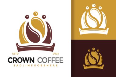 Crown Kahve logo vektör resimleme