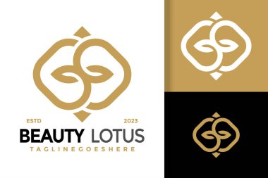 S Lotus Yaprak Logo vektör simgesi illüstrasyonu