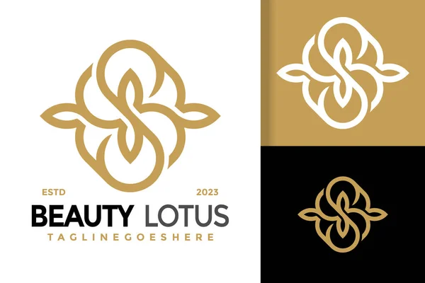 Naturaleza Belleza Lotus Spa Logo Vector Icono Ilustración — Vector de stock